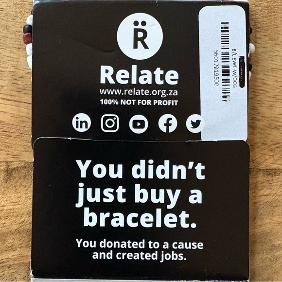 African Beaded Bracelet, Handmade in S. Africa to Support Endangered Wild Dogs - Picture 2 of 13